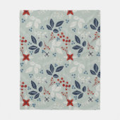 Scandinavian Floral Folk Art naadloze patroonplaat Fleece Deken (Voorkant)