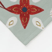 Scandinavian Floral Folk Art naadloze patroonplaat Fleece Deken (Hoek)