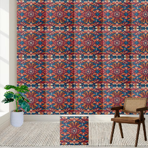 Scandinavian Floral Folk Pattern Tegel Tegeltje