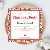 Scandinavian Floral Folkart Pattern Kerstmis Kaart