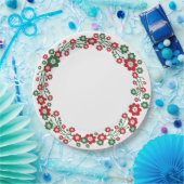 Scandinavian Floral Kerstmis Wreath Papieren Bordje (Feest)