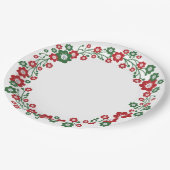 Scandinavian Floral Kerstmis Wreath Papieren Bordje (Gekanteld)