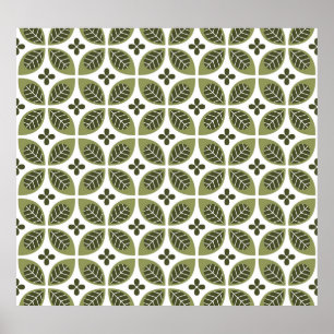 Scandinavian Floral: Naadloos  ontwerp. Poster