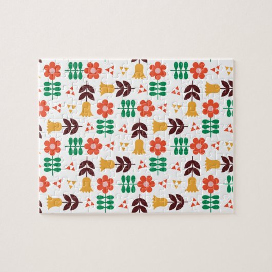 Scandinavian Floral Pattern Legpuzzel (Horizontaal)