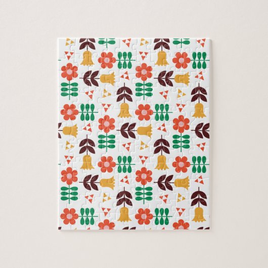 Scandinavian Floral Pattern Legpuzzel (Verticaal)