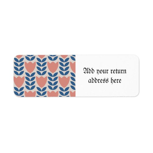 Scandinavian floral pattern, retro style, mid cent etiket (Voorkant)