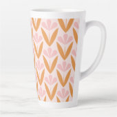 Scandinavian floral pattern, retro style, mid cent latte mok (Rechts)