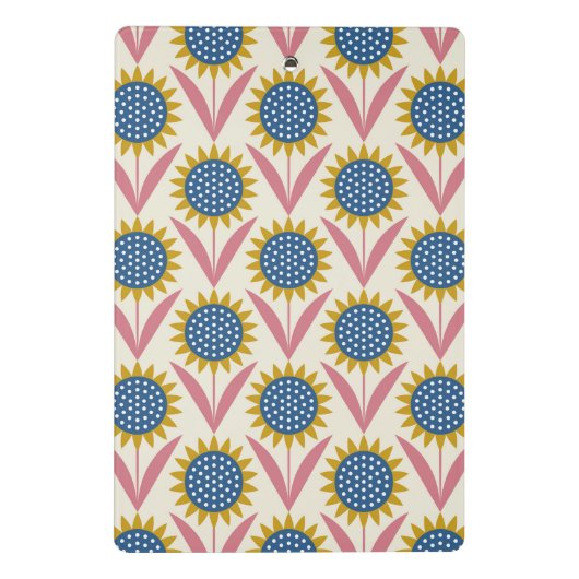 Scandinavian floral pattern, retro style, mid cent mini klembord (Achterkant)