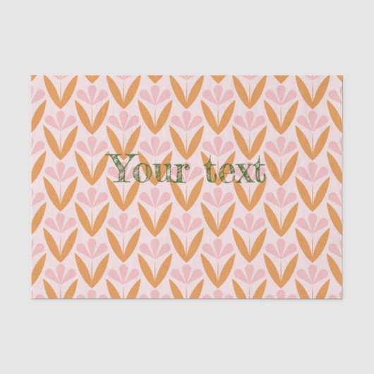 Scandinavian floral pattern, retro style, mid cent tissuepapier (Voorkant)