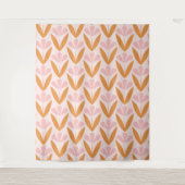 Scandinavian floral pattern, retro style, mid cent wandkleed (Voorkant)