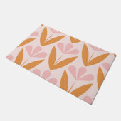 Scandinavian floral pattern,retro style,mid centur deurmat (Schuin)