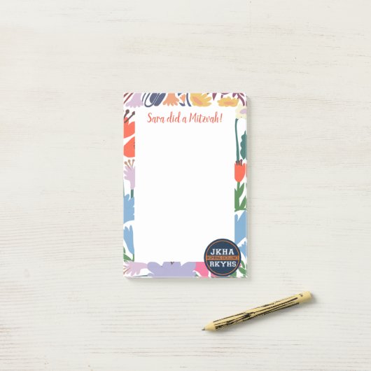 Scandinavian Floral Post-it® Notes (Op bureau)