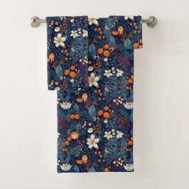 Scandinavian Floral Print Bad Handdoek