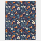 Scandinavian Floral Print Fleece Deken (Voorkant)