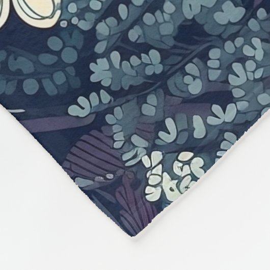 Scandinavian Floral Print Fleece Deken (Hoek)