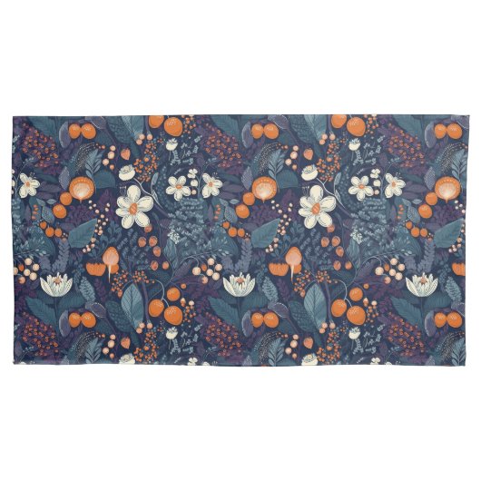 Scandinavian Floral Print Kussensloop (Voorkant-Links)