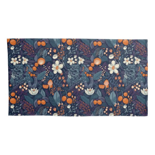 Scandinavian Floral Print Kussensloop (Achterkant-Rechts)