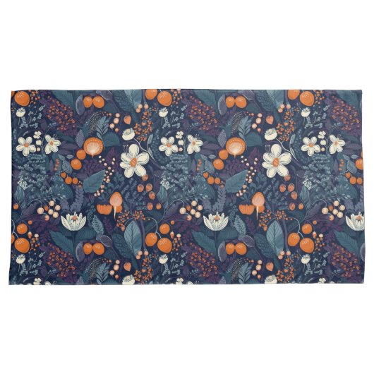 Scandinavian Floral Print Kussensloop (Voorkant-Rechts)