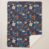 Scandinavian Floral Print Sherpa Deken (Voorkant)