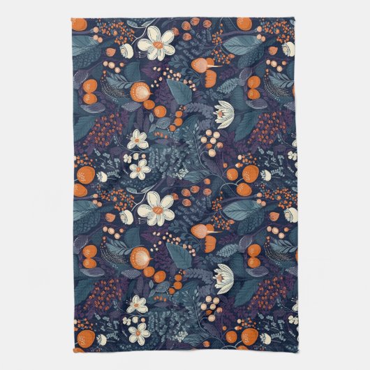 Scandinavian Floral Print Theedoek (Verticaal)