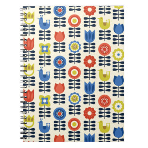 Scandinavian Floral Spiral Notitieboek Journal