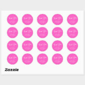 Scandinavian Flower Pink Baby shower Dank u Ronde Sticker (Vel)