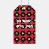 Scandinavian Flowers Black Red Cadeaulabel (Achterkant)