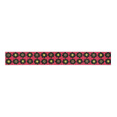 Scandinavian Flowers Black Red Grosgrain Lint (Voorkant)