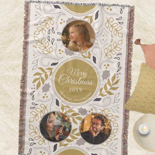 Scandinavian Foliage 3 Photo Family Keepsake Deken