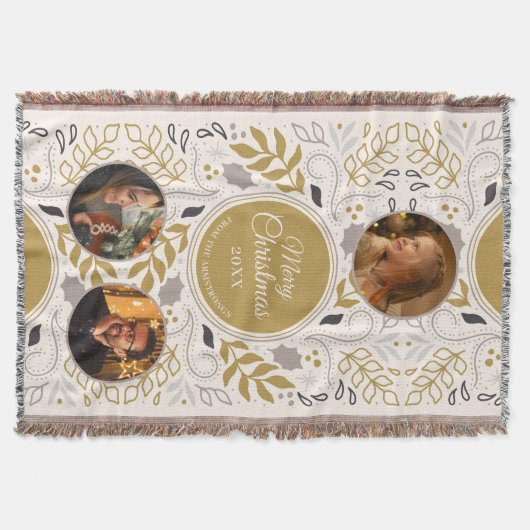 Scandinavian Foliage 3 Photo Family Keepsake Deken (Voorkant)