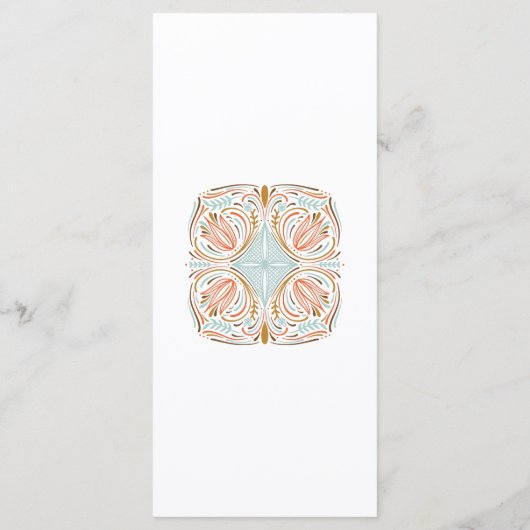 Scandinavian Folk Art Autumn Colors Wedding Menu (Achterkant)