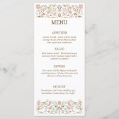 Scandinavian Folk Art Autumn Colors Wedding Menu (Voorkant)