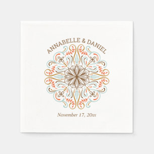 Scandinavian Folk Art Autumn Colors Wedding Servet