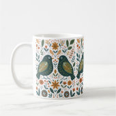 Scandinavian Folk Art Birds and Floral Pattern Mug Koffiemok (Links)