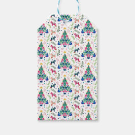 Scandinavian Folk Art Christmas Tree Gift Bag Cadeaulabel