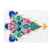 Scandinavian Folk Art Christmas Tree Wenskaart Magneet (Horizontaal)