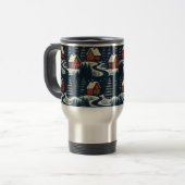 Scandinavian Folk Art Cozy Winter Cabin Mug Reisbeker (Voorkant links)
