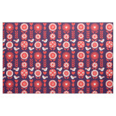 Scandinavian Folk Art Floral Pattern Stof (Fat Quarter)