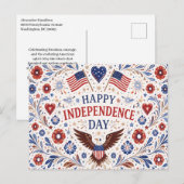 Scandinavian Folk Art Independence Day Feestdagenkaart (Voorkant / Achterkant)