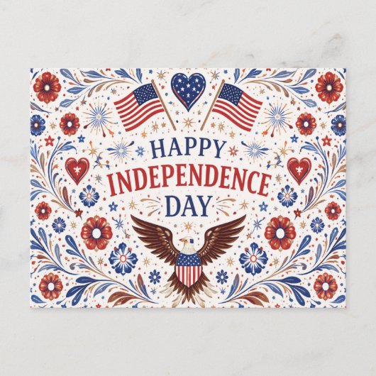 Scandinavian Folk Art Independence Day Feestdagenkaart (Voorkant)