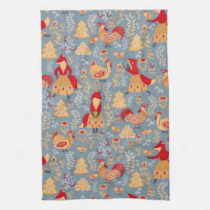 Scandinavian Folk Art Kitchen Towel Theedoek