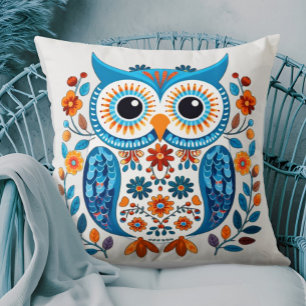 Scandinavian Folk Art Owl Kussen