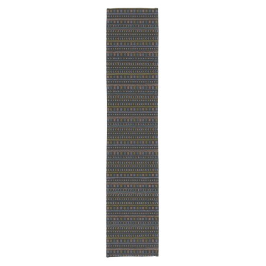 Scandinavian Folk Art Pattern Table Runner Korte Tafelloper (Voorkant)