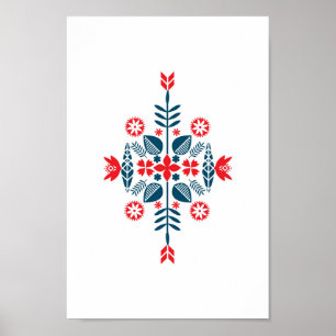 Scandinavian Folk Art Poster