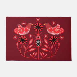 Scandinavian Folk Art Prints Noordse Decor Fleec Deurmat