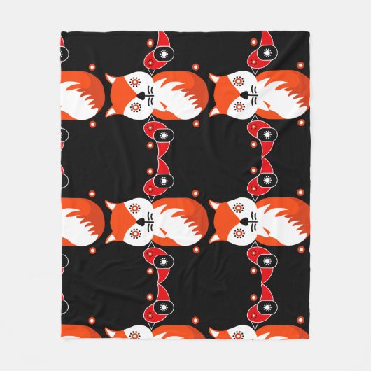 Scandinavian Folk Art Prints | Noordse Decor Fleec Fleece Deken (Voorkant)