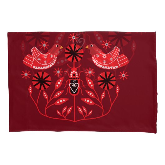 Scandinavian Folk Art Prints | Noordse Decor Fleec Kussensloop (Voorkant)