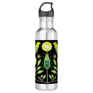 Scandinavian Folk Art Prints   Noordse decor Mok T Waterfles