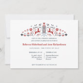 Scandinavian Folk Art Reindeer Rehearsal Dinner Kaart (Voorkant)