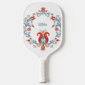 Scandinavian Folk Art Rosemaling | Uffda Pickleball Paddle (Voorkant)